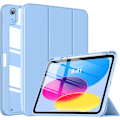 Miniatyrbilde 1 av 9: Etui til iPad (A16) 11. generasjon 11 tommer 2025, med blyantholder, slankt beskyttelsesdeksel med klar bakside, automatisk vekking/hvile blue iPad(A16)11 11（2025)