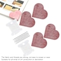 Miniatyrbillede 3 af 6: 2 sæt hjerteformede stof hjørne side bogmærker markør DIY lædervarer symateriale Pink