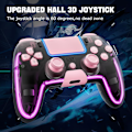 Miniatyrbild 3 av 6: Trådlös handkontroll för PS4 med Hall 3D-joysticks/RGB LED-lampor/programmeringsfunktion, rosa PS4-handkontroll fjärrkontroll joystick gamepad, spelkontroll för P Pink