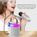 Pikkukuva 9 / 10: Langaton karaoke-kaiutin RGB-valolla Bluetooth 5.3 -kaiutin 2 langattomalla mikrofonilla Kannettava karaoke-kone perhejuhliin White