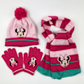 Miniatyrbild 1 av 2: Minnie Mouse Vinterhattset - 3-delat Frysset Vinterhatt, Snöhandskar och Halsduk för Barn, Överraskningsjulklappar och Födelsedagspresenter 2