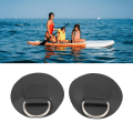 Miniatyrbillede 4 af 5: 4 stk. D-ring lap PVC rustfrit stål surfboard enkelt lag rund form D-ring pude til oppustelig båd kajak kano sort