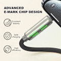 Miniatyrbilde 3 av 7: 240W 4-i-1 USB-C-kabel, Multiladerkabel med pustelys, PD 5A Multi Rask lading & Datasynk Silikon Kompatibel for iPhone Samsung Laptop Black 2m