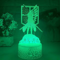 Miniatyrbild 1 av 7: Attack on Titan 3D Anime Lamp Natt Levi Ackerman Illusion N