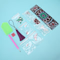 Miniatyrbild 10 av 10: DIY Tassel Bokmärke Specialformad Diamantmålning Läder Sida Markering Broderi Hantverk Present