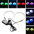 Miniatyrbild 10 av 11: 2 st Multi Color RGB LED Demon Eye Bluetooth APP-styrd Halo Ring Strålkastare för Bil