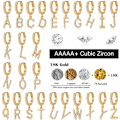 Miniatyrbild 3 av 5: AVEKI 18K Delikat förgylld Pave Cubic Zirconia Brev Charm