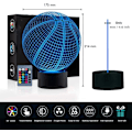 Miniatyrbilde 2 av 8: 3D Illusionslampe, 3D nattlys for gutter og jenter, bordlampe, 7 fargeendringer, dekorativ lampe - Perfekt gave til bursdag, festival, jul for babyer og tenåringer