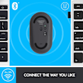 Miniatyrbillede 5 af 7: Logitech M350 Pebble trådløs mus med Bluetooth eller 2,4 GHz-modtager, lydløs, slank computermus med stille klik Black