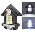 Miniatyrbilde 1 av 6: Solcelledrevet gatelykt i husform ABS LED bevegelsessensor solcellevegglampe med fjernkontroll for utendørs gårdsplass