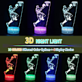Miniatyrbillede 2 af 5: Basketballspiller 3D Illusion LED Bordlampe Natlampe med 16 Farver Fans Dekorationer Gaver