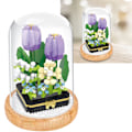Miniatyrbild 2 av 5: Växtbyggstenar Miniatyr DIY Byggstenar Bukett Krukväxter Prydnader Dekoration Leksaker med Skyddande Överdrag Tulip
