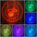 Miniatyrbild 2 av 7: Miami Basketlag Heat lampa 3D Illusion Nattljus, Remo