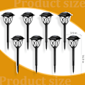 Miniatyrbilde 2 av 9: Solcellelamper utendørs vanntett, 6-pak LED solcellelamper for hage, solcellelamper for utendørs, hage, uteplass, landskap, gangvei (varm hvit) Black6
