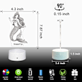 Miniatyrbilde 5 av 8: Havfrue 3D Lampe Nattelys for Barn med Smart Berøring & Fjernkontroll 7 Farger + 16 Farger Skiftende Dimbar Havfruegaver