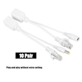 Pikkukuva 3 / 8: 10 paria IP-kameran POE RJ45 -kaapeli Power Over Ethernet -sovitin Injektori Splitter DC 12 V
