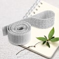 Miniatyrbillede 6 af 7: 3mm DIY 10 rækker imiteret diamant mesh wrap rulle krystal rhinsten bånd dekoration (#03)