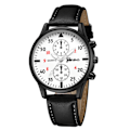Pikkukuva 1 / 3: Miesten Retro Nahkaremmi Kellon Analogi Quartz Rannekellot White