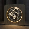 Miniatyrbilde 1 av 7: Trelampe med stjernetegn, 3D-illusjon nattlys for soverom, bursdagsfestdekorasjon (Skytten)