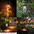 Miniatyrbillede 2 af 5: Mosaik solcellelamper udendørs hængende lanterner vandtætte mosaik solcellelamper udendørs sol natlys bordlamper dekoration Red
