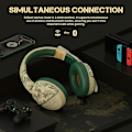 Miniatyrbild 3 av 7: G08 Trådlöst Gaming Headset med Mikrofon: 100 timmars batteritid, 10 m räckvidd, Unik ökenfärg, Kompatibel med PS4/PS5/PC/Mac