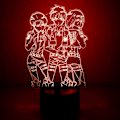 Miniatyrbillede 4 af 7: 3D Illusion Attack On Titan Natlys, Bordlampe USB-drevet 7 Farver LED Natlys med Smart Touch Ideel til Japansk Anime Børn Fans Gave Roo