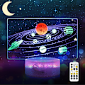 Miniatyrbild 1 av 7: Galaxy 3D nattlampa, dynamisk RGB-färger som ändrar 3D-illusion