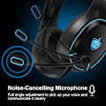 Miniatyrbillede 4 af 7: H-8 PC Gaming Headset til PS4, PS5, Controller, Xbox One Headset med Stereolyd, Over Ear-hovedtelefoner med Støjreducerende Mikrofon, LED-lys, Lydstyrke Black