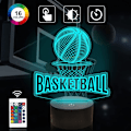 Miniatyrbillede 2 af 8: Basketball 3D Illusion Lampe, Attivolife Fjernbetjening med 16 Farveskift