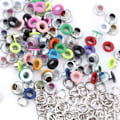 Miniatyrbild 2 av 10: 100 set 5mm metalliska scrapbooking-öljetter spänne läderhantverk klädtillbehör (blandad färg)