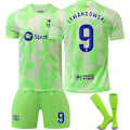 Pikkukuva 1 / 5: Jalkapallopaitasarja, Barcelona NO.9 Lewandowski jalkapallopaita pojille ja tytöille, hengittävä nopeasti kuivuva jalkapallopuku M