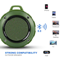 Miniatyrbild 5 av 6: Vattentät Bluetooth-högtalare för utomhusbruk, trådlös bärbar miniduschresehögtalare med subwoofer, förbättrad bas, inbyggd mikrofon Green