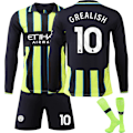 Pikkukuva 1 / 5: 24/25 Jalkapallosetti Lapsille Verryttelypuku Jalkapallosetti Pojille, Manchester City NO.10 Jalkapallojoukkueen Pelipaita pitkä Verryttelypuku Paidat Shortsit 2XL
