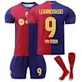 Pikkukuva 1 / 2: 24-25 Barcelona kotipeli jalkapallopaidat Lasten jalkapalloasu No.9 Lewandowski S
