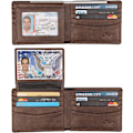 Miniatyrbillede 1 af 7: Pung til mænd - ægte læder RFID-blokerende bifold stilfuld pung med 2 ID-vindue Galaxy Coffee