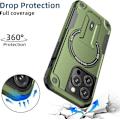 Miniatyrbilde 3 av 7: Magnetisk iPhone-etui med stativ, kompatibel med MagSafe, robust innebygd støtte, militærgradert fallbeskyttelse støtsikker for iPhone Green iPhone 11