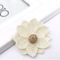 Miniatyrbillede 6 af 6: 6 stk. Burlap Blomster Lotos Form Europæisk Retro DIY Burlap Blomster Håndlavede Hvide Stof Blomster til Bryllupsfest