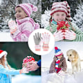 Miniatyrbild 6 av 6: Barnens Skidhandskar Vinter Snöhandskar Vattentäta Vinter Varma Handskar för Snowboard, Sledding, Varma Handskar för pojkar och flickor Purple XL