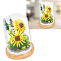 Miniatyrbild 2 av 5: Växtbyggstenar Miniatyr DIY Byggstenar Bukett Krukväxter Prydnader Dekoration Leksaker med Skyddande Överdrag Sunflower