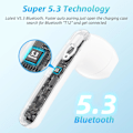 Pikkukuva 4 / 7: Langattomat nappikuulokkeet 40 tunnin toistoaika 8 tunnin jatkuva toistoaika Bluetooth-nappikuulokkeet, IPX6 vedenpitävä stereofoninen ääni Bluetooth-langattomat kuulokkeet mikrofonilla White