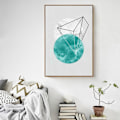 Miniatyrbillede 4 af 7: Geometrisk Patchwork 1 Vægkunst Lærredstrykplakat, Simpel Abstrakt Akvarel A