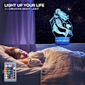 Miniatyrbild 5 av 5: Sjöjungfru 3D Illusion LED Rum Bord Dekorlampa Havsjungfru Natt