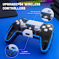 Miniatyrbild 5 av 6: Trådlös PS4-kontroll med Hall 3D-joysticks/RGB LED-lampor/programmeringsfunktion, PS4-kontroll fjärrkontroll joystick Gamepad, spelkontroll för PS4/Slim/P White