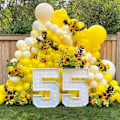 Miniatyrbillede 5 af 7: 129 stk. gule balloner i forskellige størrelser 18 12 10 5 tommer latex ballonbue til maskefest dekoration køn afsløring graduation jubilæum Yellow