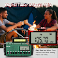 Miniatyrbild 5 av 6: Nödradio, NOAA Vädervarning, Solhandvev AM/FM Radio för Överlevnad, 10000MAH Uppladdningsbart Batteridriven Radio, Klocka SOS Alarm & Ficklampa Green