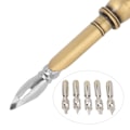 Miniatyrbillede 7 af 10: Europæisk Retro Rustfrit Stål Nibs Dip Skrive Fjer Pen Voks Sæt Gave med Pakkeæske #3