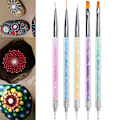 Miniatyrbillede 9 af 10: Professionelle neglekunst liner pensler DIY dobbeltsidet negle prik pen maling pensel sæt