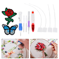 Miniatyrbillede 9 af 10: Punch nålesæt broderi sting håndværk værktøj TPR håndtag DIY sy trådning enhed