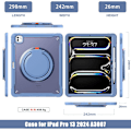 Miniatyrbillede 2 af 9: iPad Pro 11 tommer Cover 2024 M4 Chip Letvægts Dobbeltlags Beskyttende Tablet Cover, Holdbare Stødabsorberende Hjørner med 360° Rotation Lavender Grey iPad pro11 2024