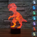 Miniatyrbild 1 av 8: 3D LED Dinosaurie Optisk Illusion Nattlampa, 7 Färgförändring